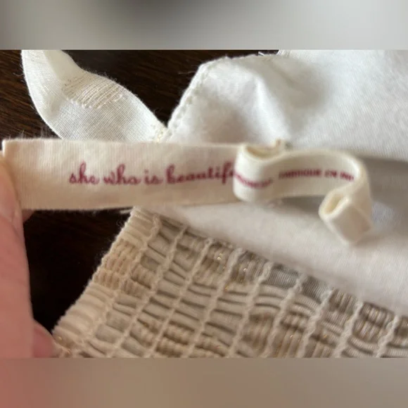 Maeve Anthropologie Size 6 Cream Gold Polka Dot Dress Pockets Sleeveless Vintage - Picture 6 of 15